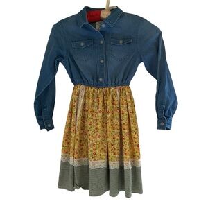 Blue Denim Dress with Button Details